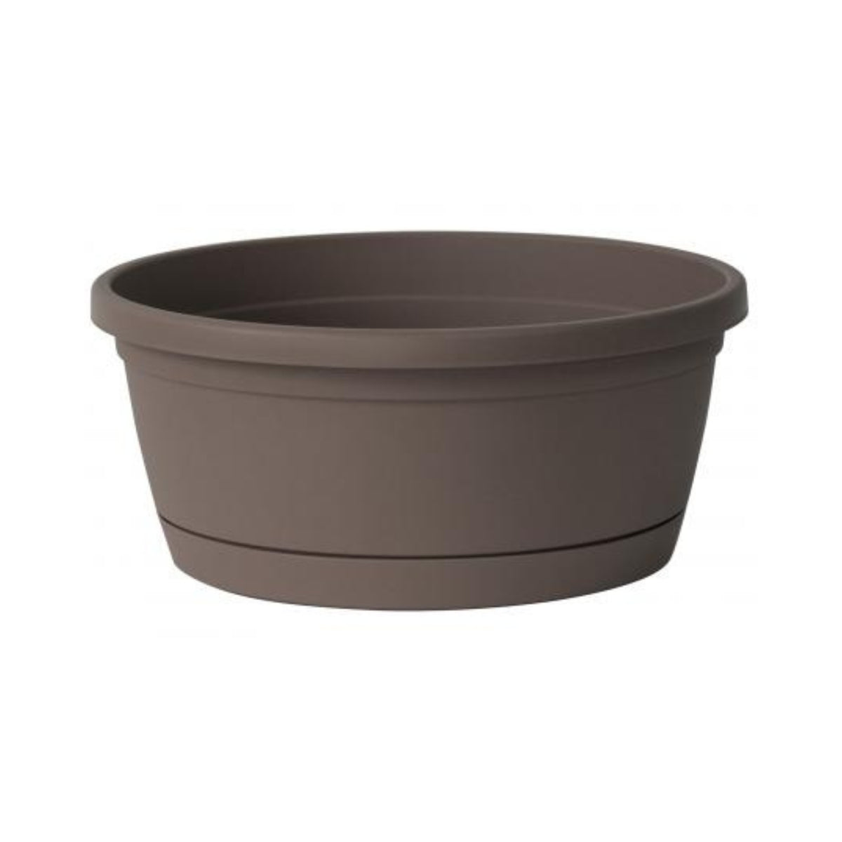 Macetero con plato incorporado Libis 25x11 cm - Taupe