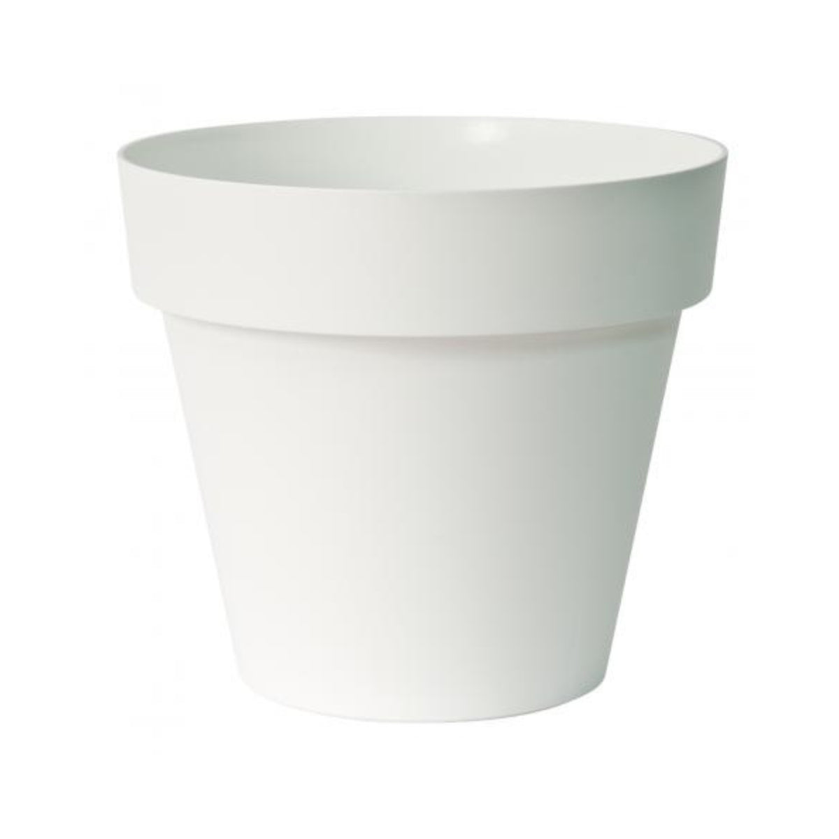 Macetero plástico con plato MITU PAC         40x36cm - Blanco